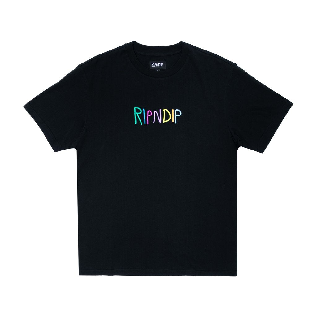 Rip N Dip Embroidered Logo T-Shirt - Black