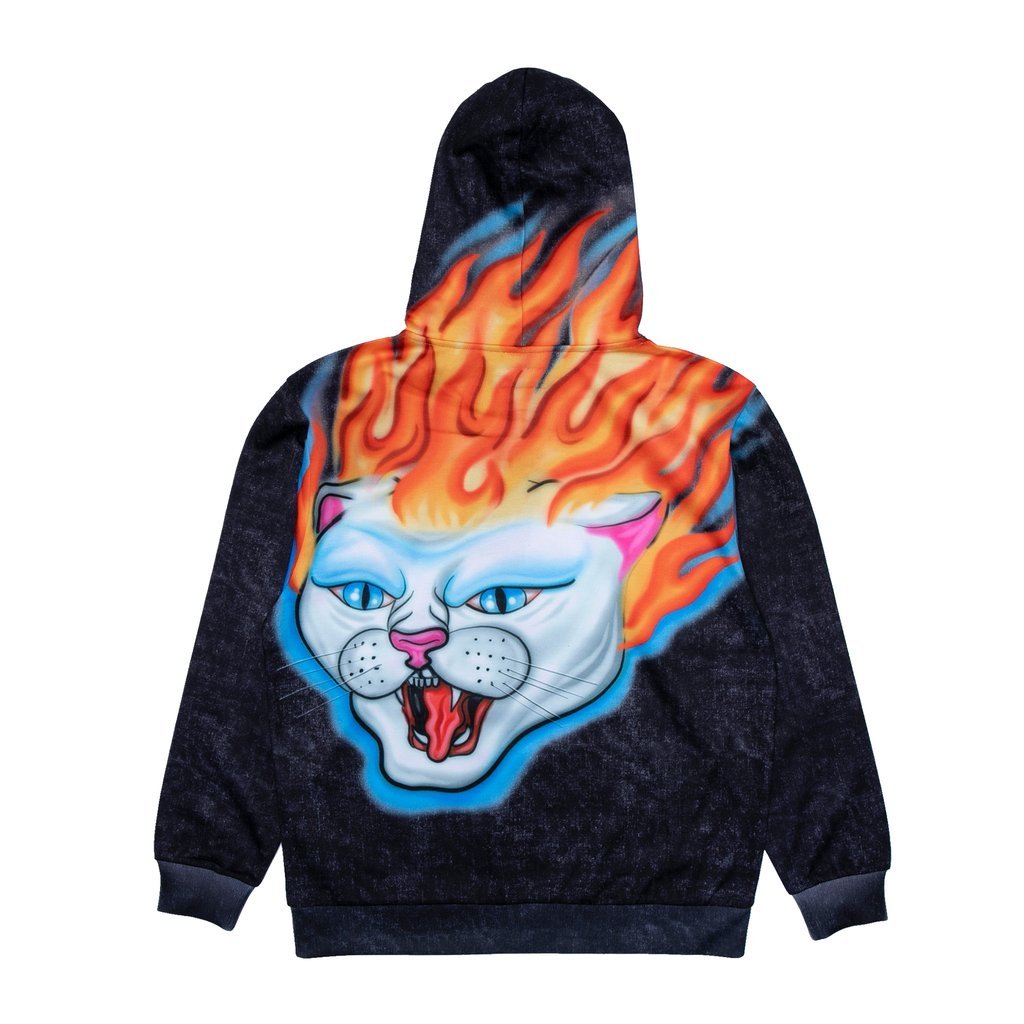 Rip N Dip Hell Ride Hoodie - Black Mineral Wash - Aylesbury Skateboards UK