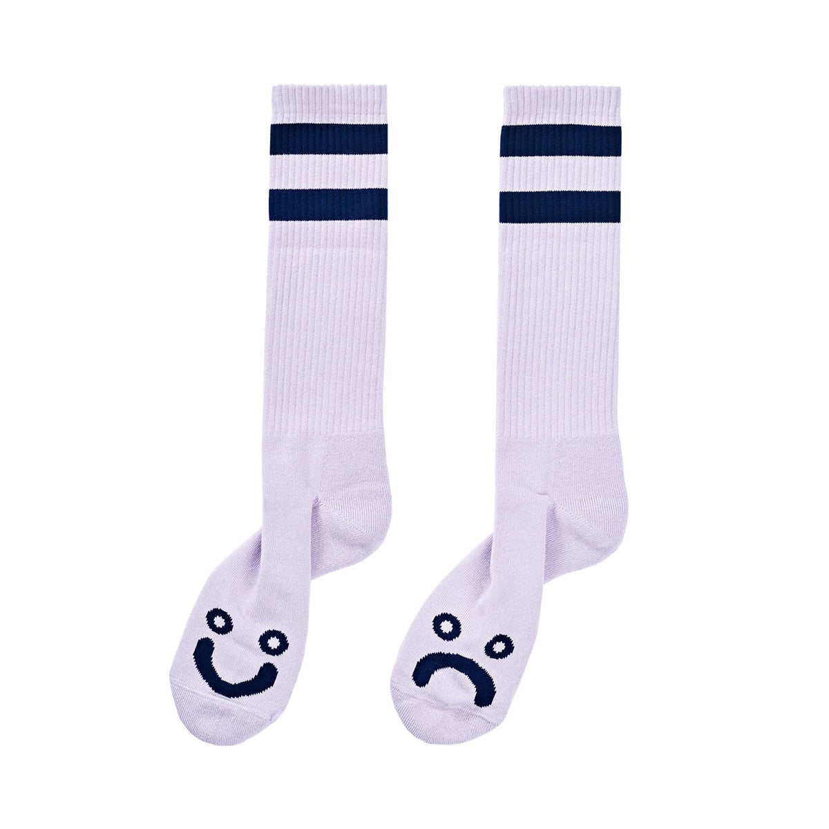 Polar Skate Co. Happy Sad Classic Socks - Lavender / Navy - Aylesbury Skateboards UK