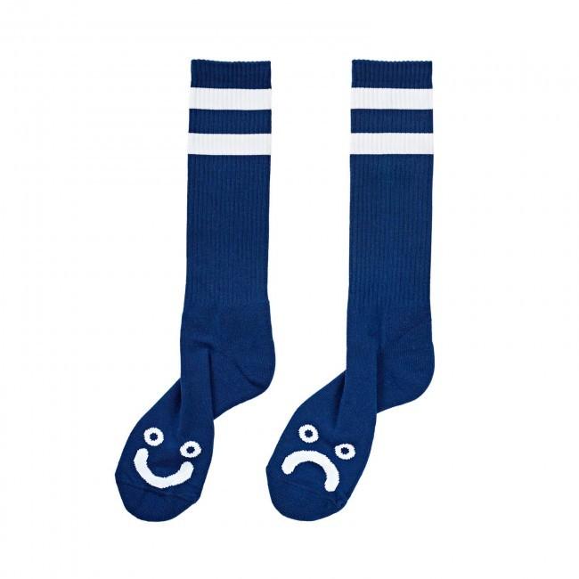 Polar Skate Co. Happy Sad Classic Socks - Navy / White - Aylesbury Skateboards UK