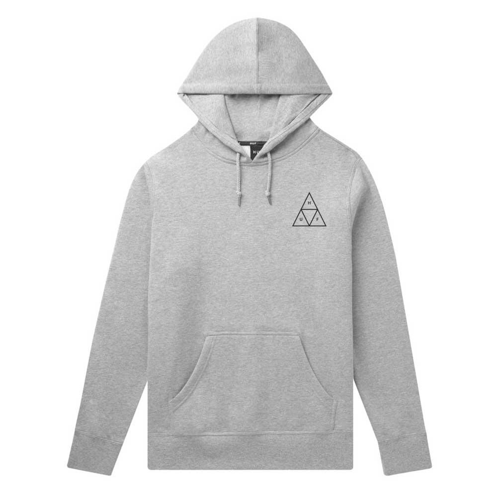 HUF Essentials Triple Triangle Pullover Hoodie - Grey Heather - Aylesbury Skateboards UK
