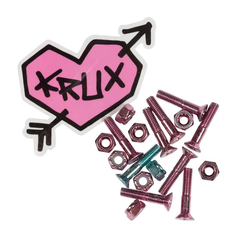 Krux Krome Phillips Skateboard Bolts - Pink - 1" - Aylesbury Skateboards UK