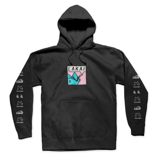 Lakai x Leon Karssen Box Embroidered Cat Pullover Hoody - Black - Aylesbury Skateboards