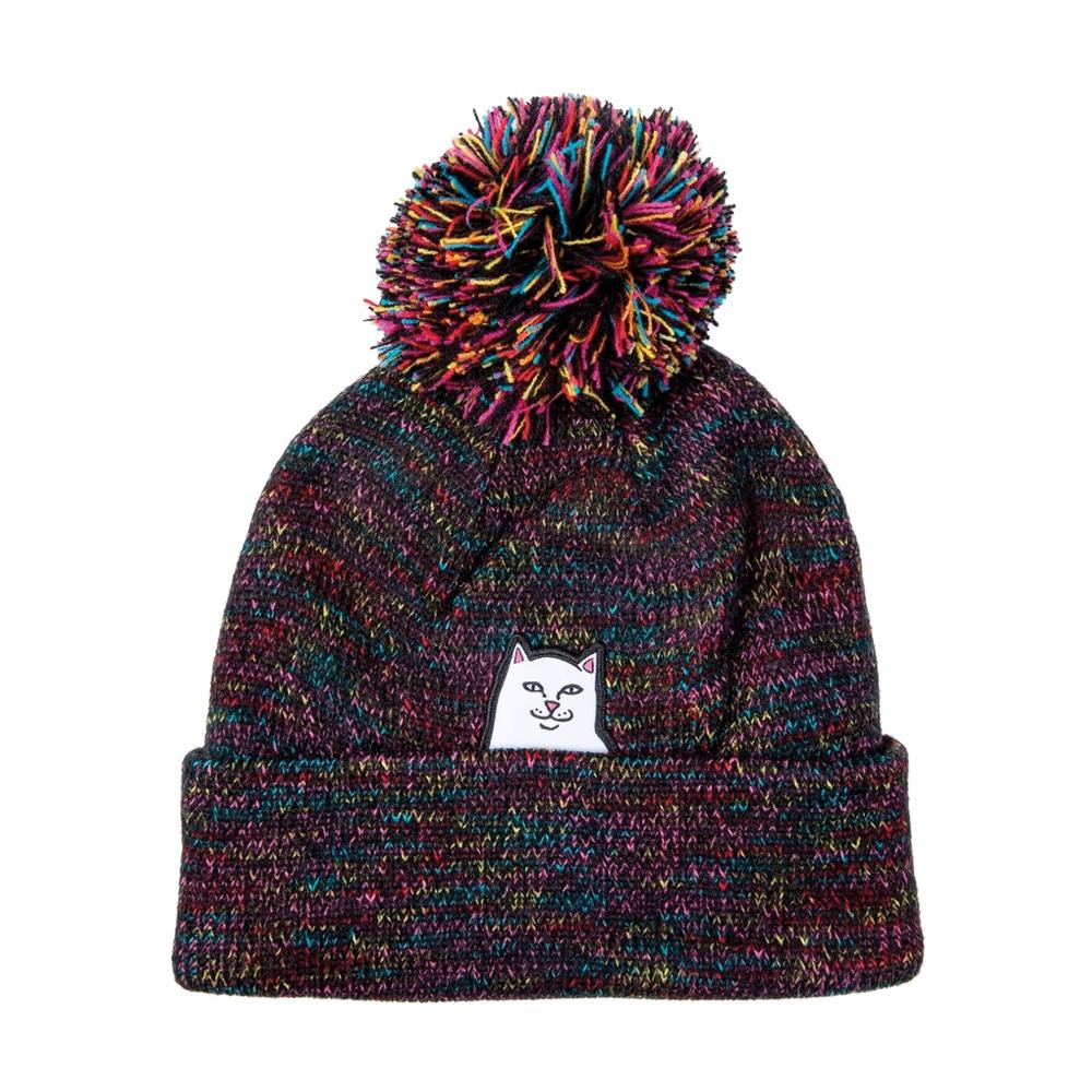 Rip N Dip Lord Nermal Pom Beanie - Black Multi - Aylesbury Skateboards UK