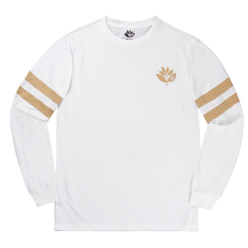 Magenta Team Long Sleeve T-Shirt - White-Beige - Aylesbury Skateboards UK