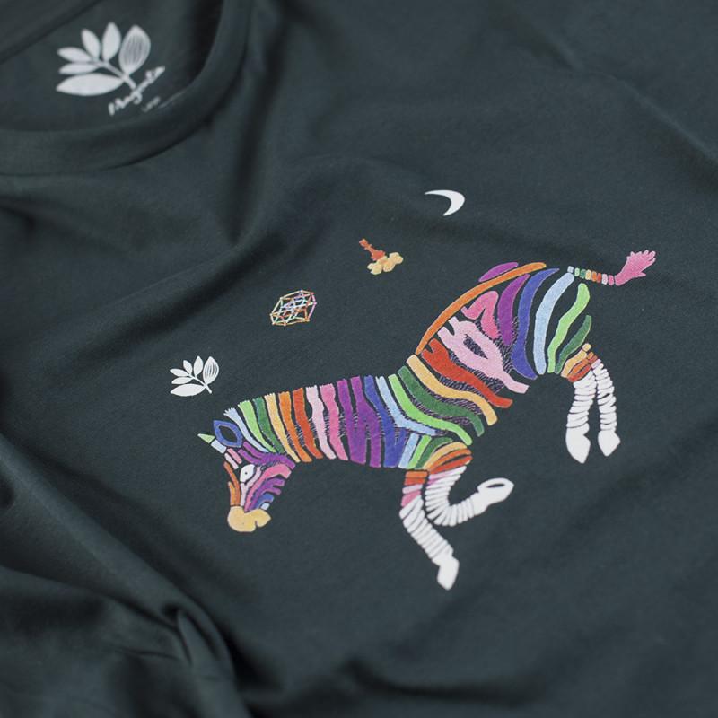 Magenta Zebra T-Shirt - Dark Green - Aylesbury Skateboards UK