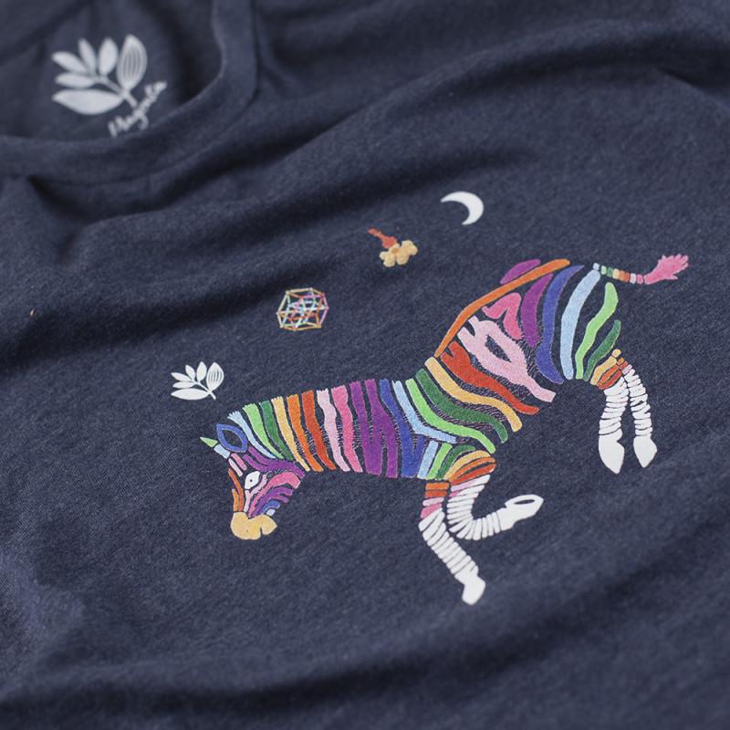Magenta Zebra T-Shirt - Navy - Aylesbury Skateboards UK
