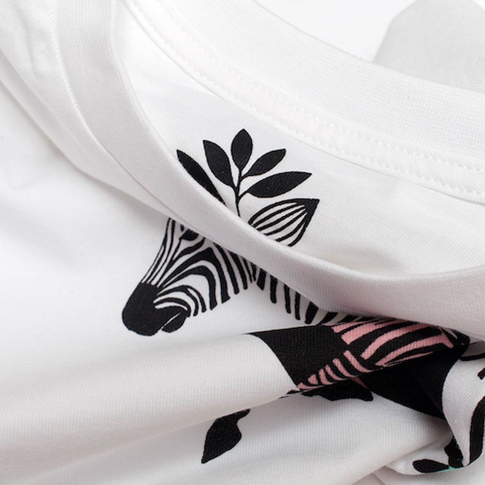 Magenta Zebra T-Shirt - White - Aylesbury Skateboards UK