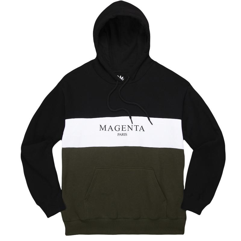 Magenta Paris Hoodie - Tricolor - Black-White-Khaki - Aylesbury Skateboards UK