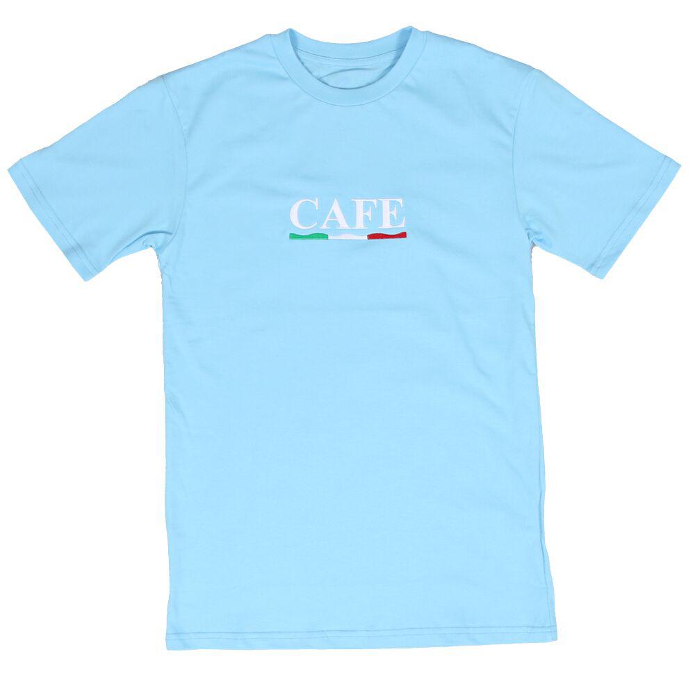 Skateboard Cafe Naples Embroidered T-Shirt - Naples Blue - Aylesbury Skateboards