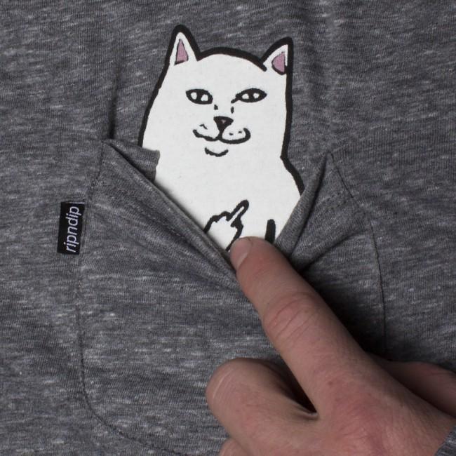 Rip N Dip Lord Nermal Pocket T-Shirt - Heather Grey - Aylesbury Skateboards UK