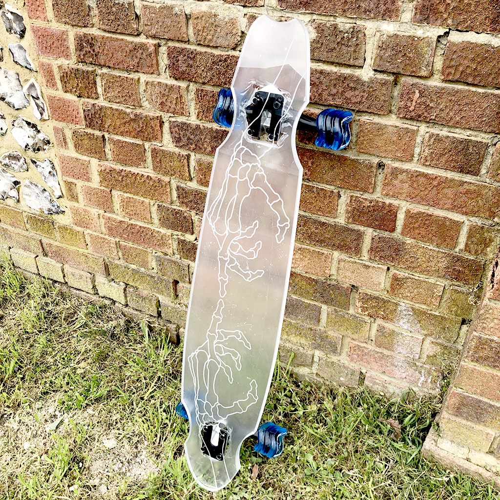 Shark Wheel Ghost Skeleton Hand Longboard - 40"