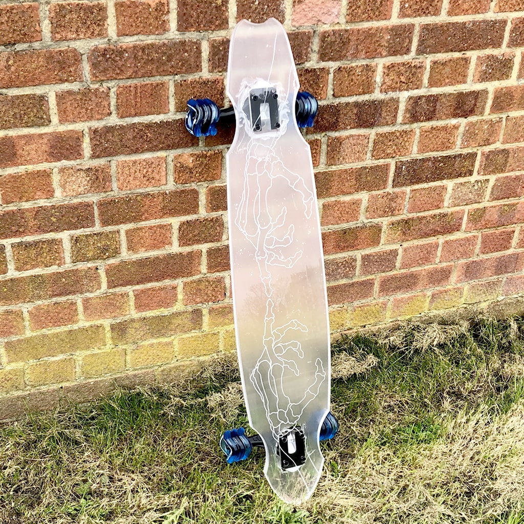 Shark Wheel Ghost Skeleton Hand Longboard - 40"