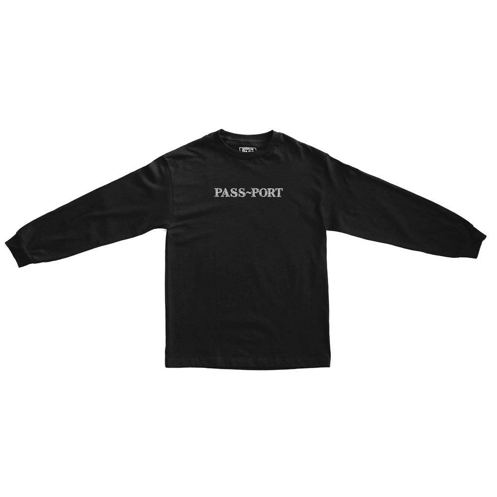 Pass~Port Official Sweaty Embroidery Long Sleeve T-Shirt - Black - Aylesbury Skateboards UK