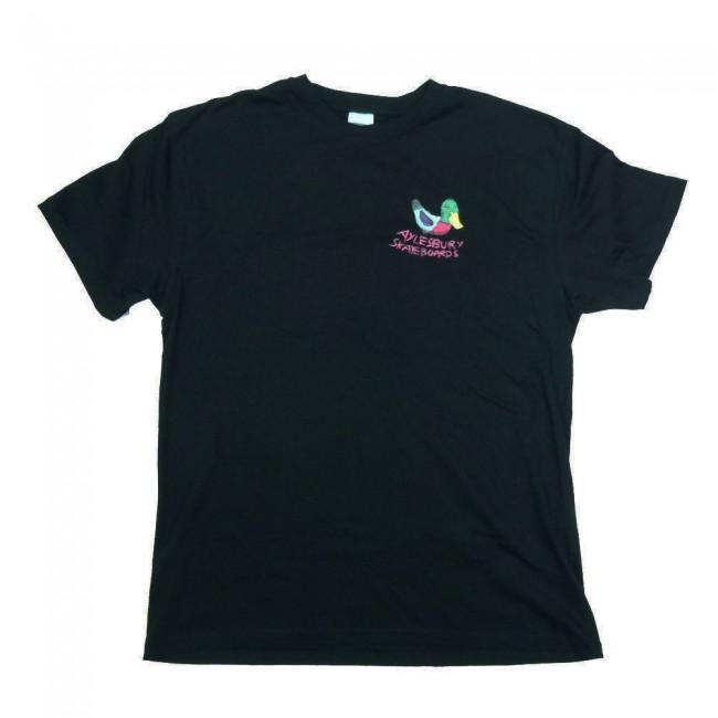 Aylesbury Skateboards Logo Shop T-Shirt - Black (Front Print) - Aylesbury Skateboards UK