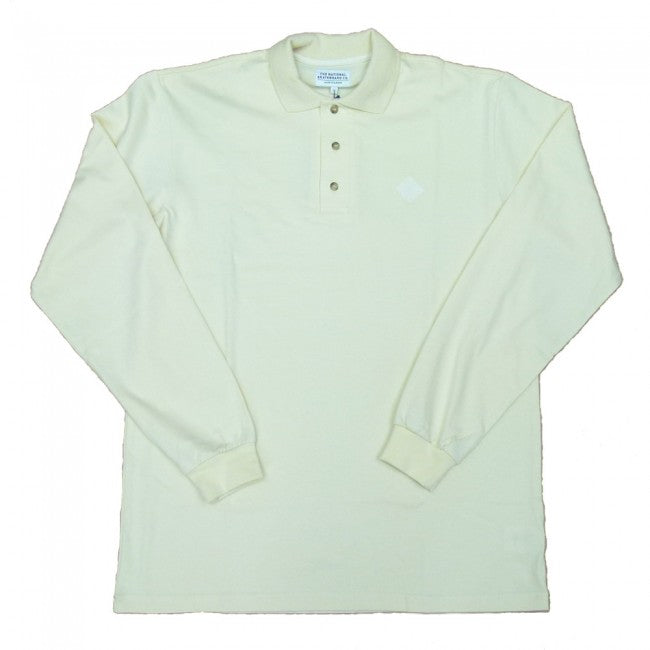 The National Skateboard Co. Logo Long Sleeve Polo Shirt - Off White