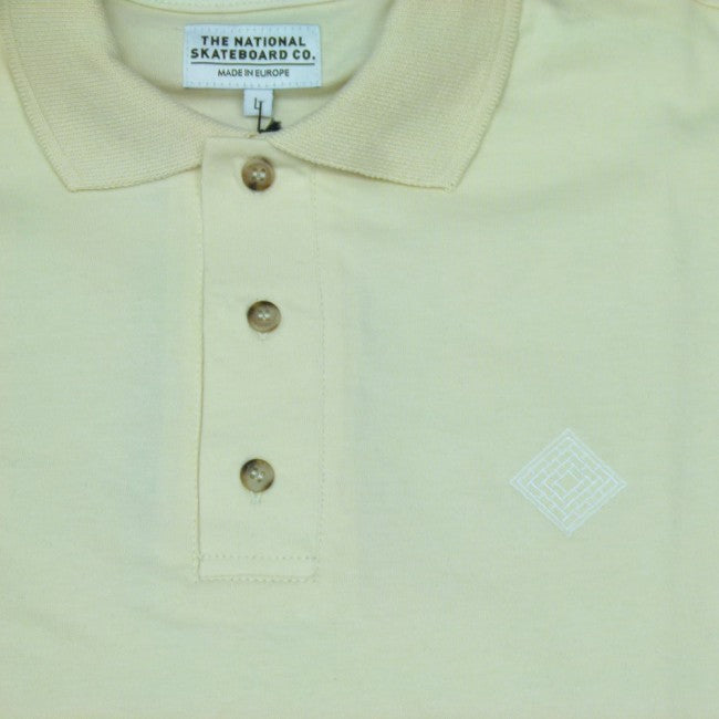 The National Skateboard Co. Logo Long Sleeve Polo Shirt - Off White