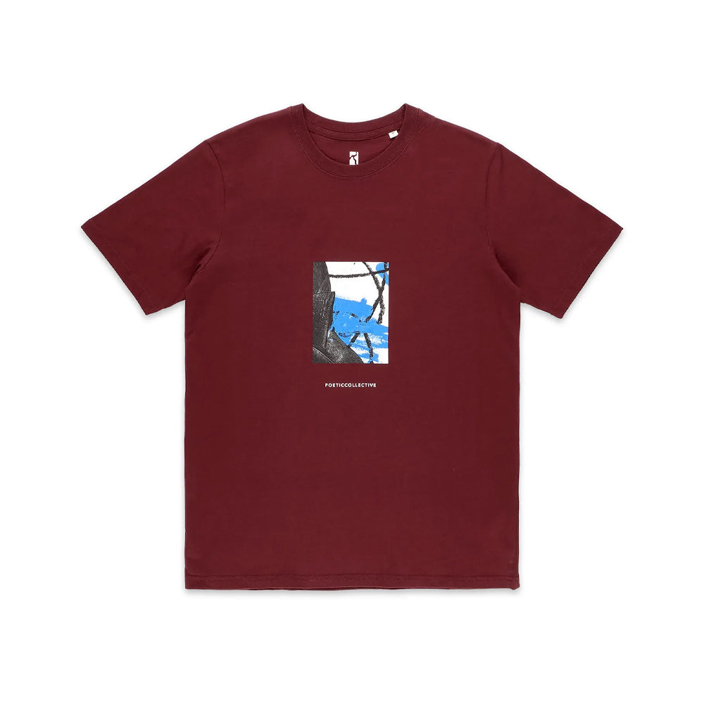 Poetic Collective Painting T-Shirt - Burgundy