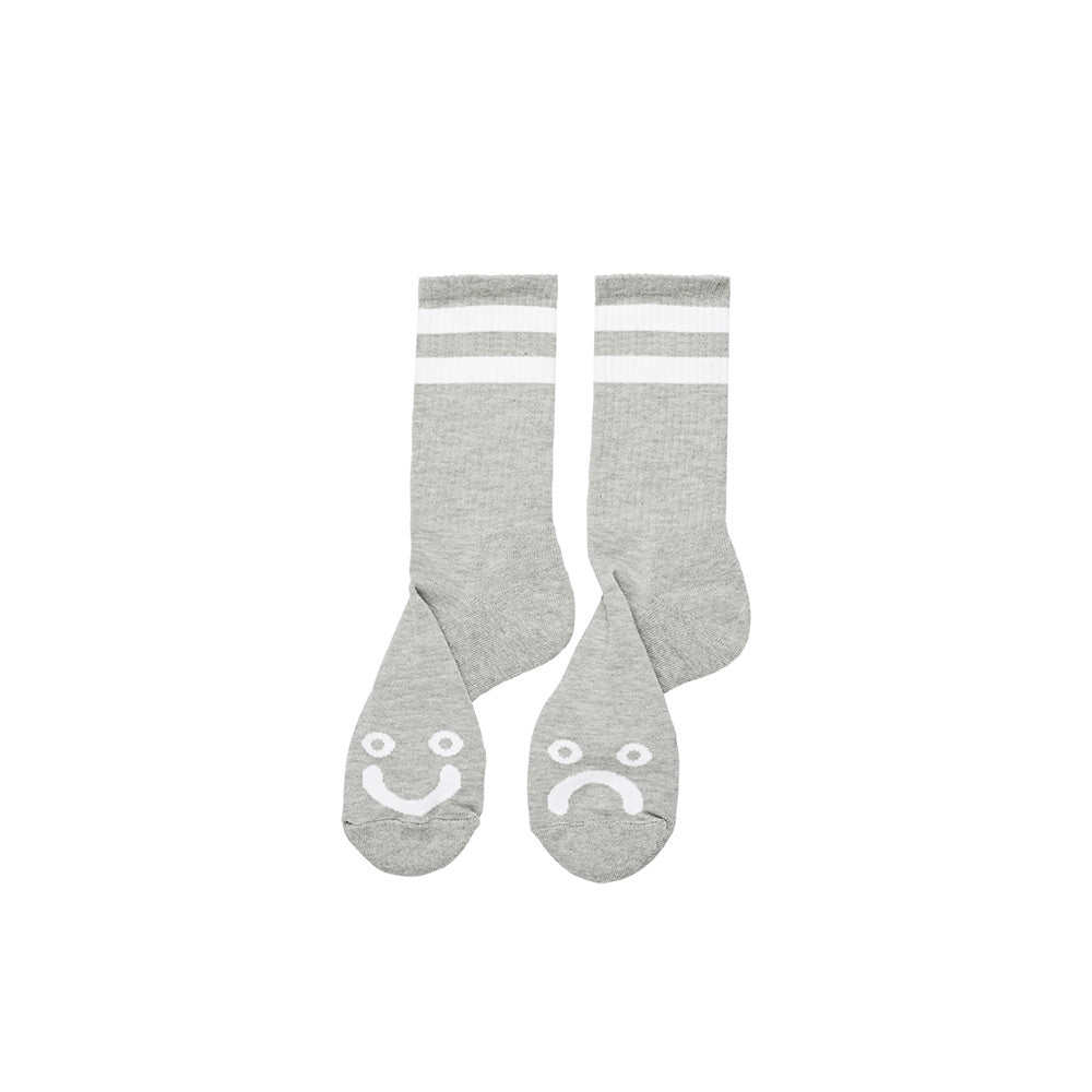 Polar Skate Co. Happy Sad Socks - Heather Grey