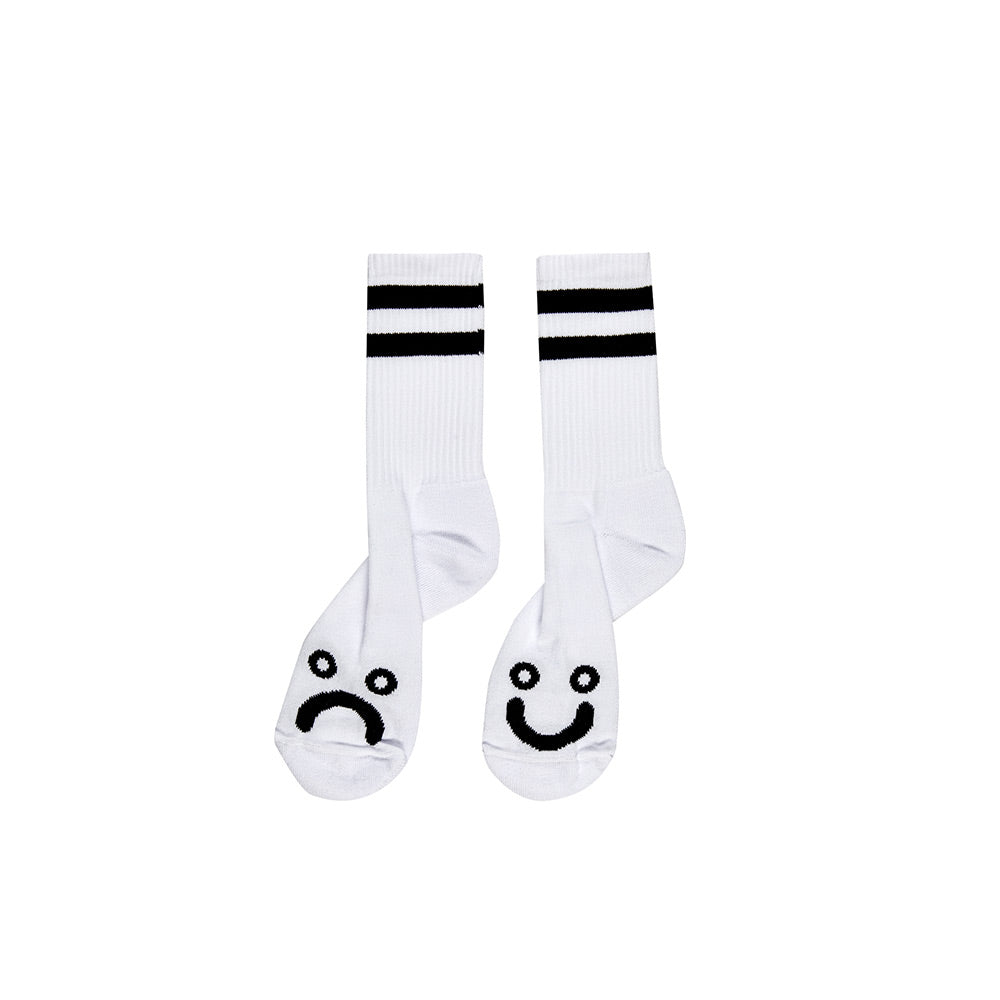 Polar Skate Co. Happy Sad Socks (Long) - White