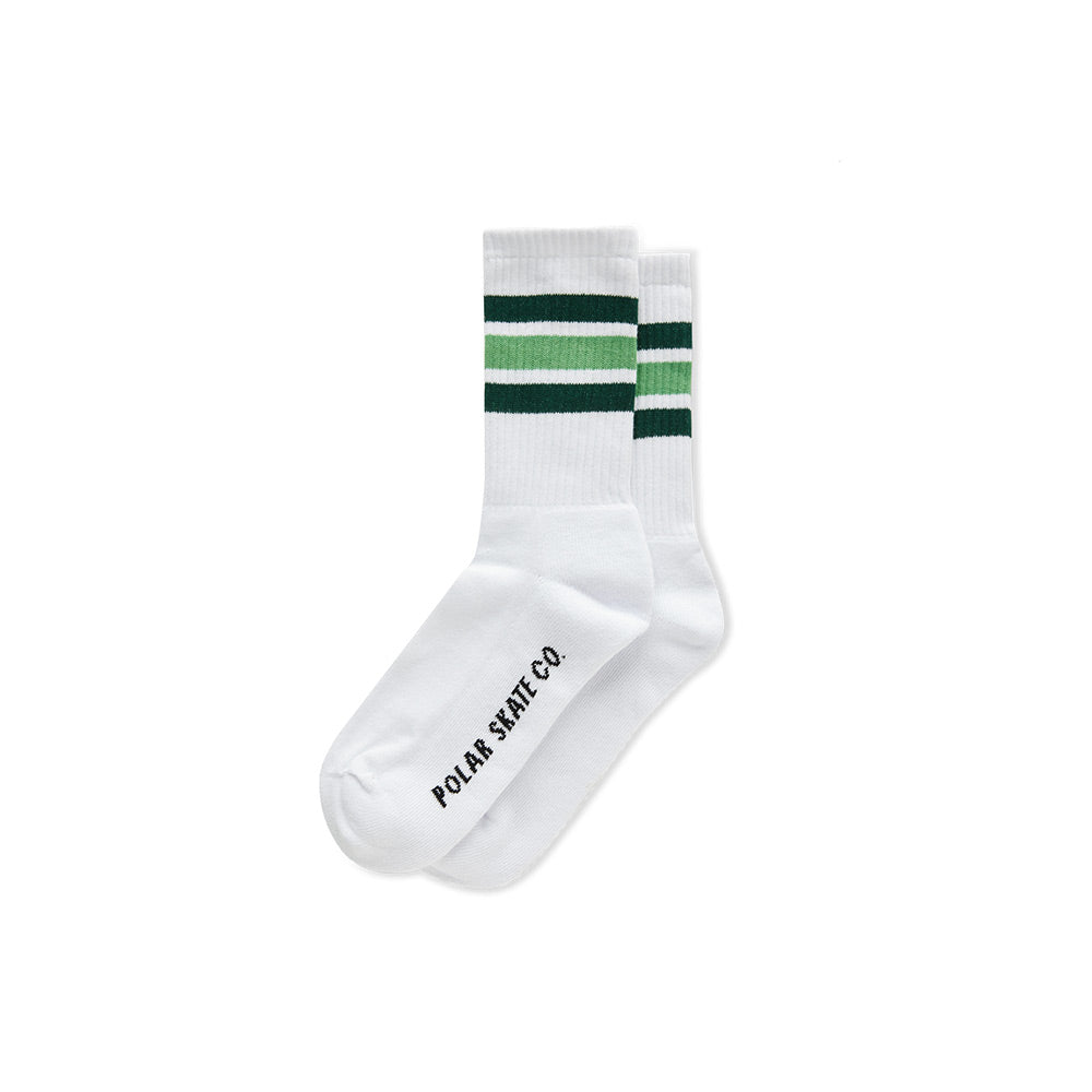 Polar Skate Co. Stripe Socks - White/Green
