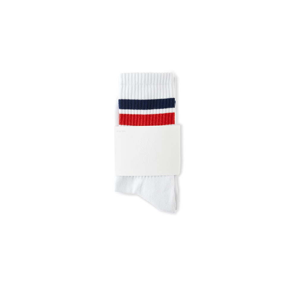Polar Skate Co. Stripe Socks - White/Navy/Red