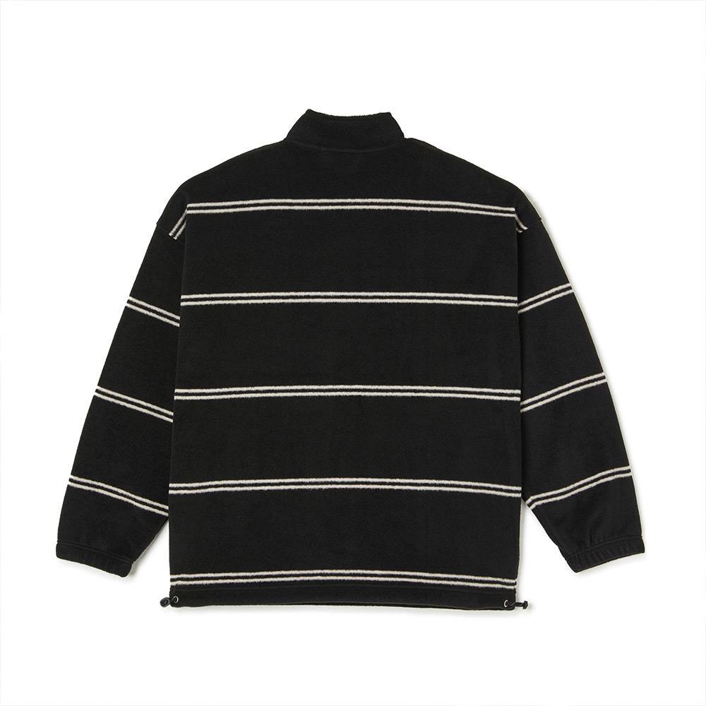 Polar Skate Co. Stripe Fleece Pullover - Black/Ivory - Aylesbury Skateboards UK