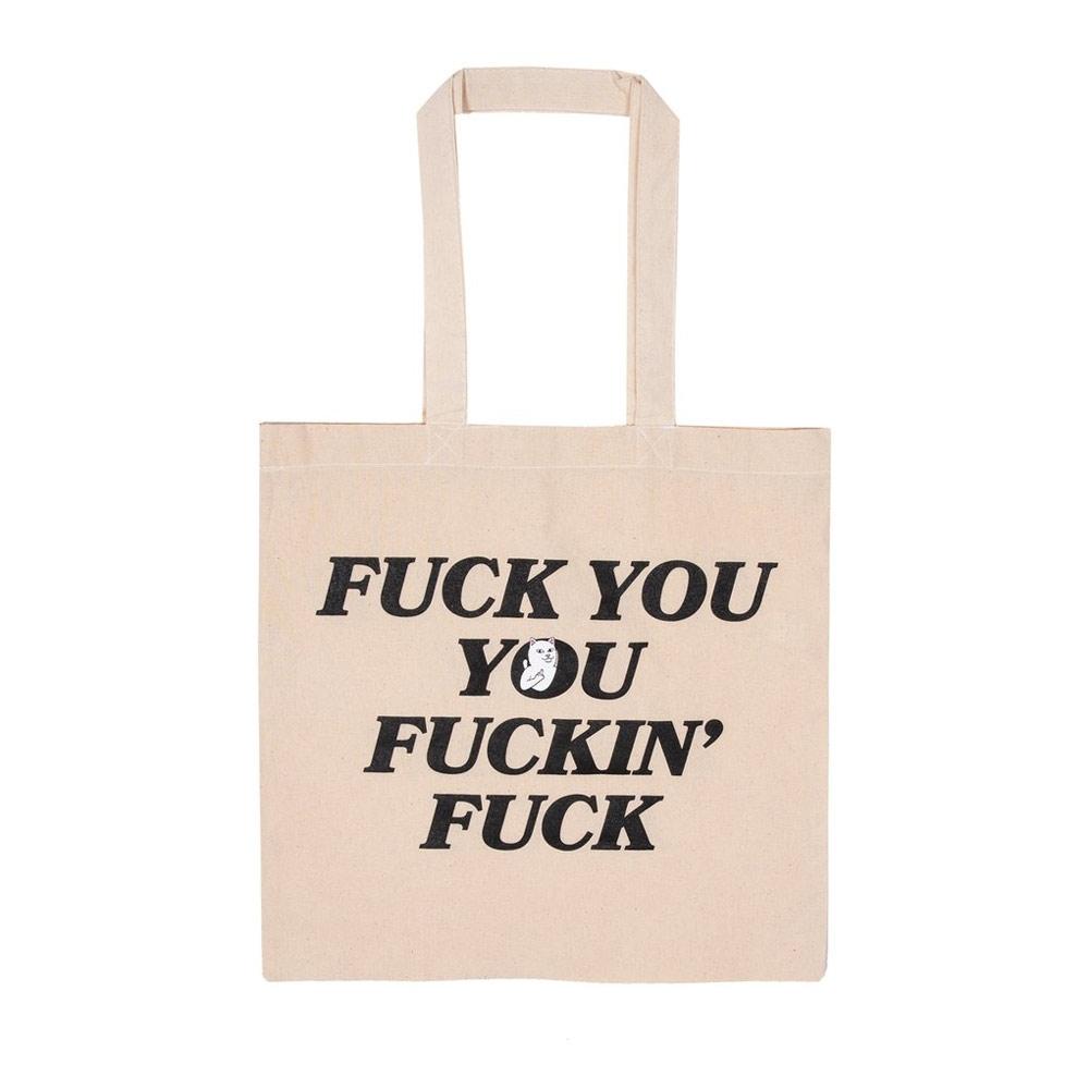 Rip N Dip Fucking Fuck Tote Bag - Natural - Aylesbury Skateboards UK