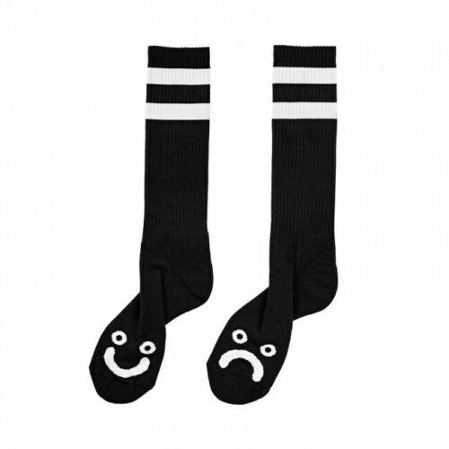 Polar Skate Co. Happy Sad Classic Socks - Black / White - Aylesbury Skateboards UK