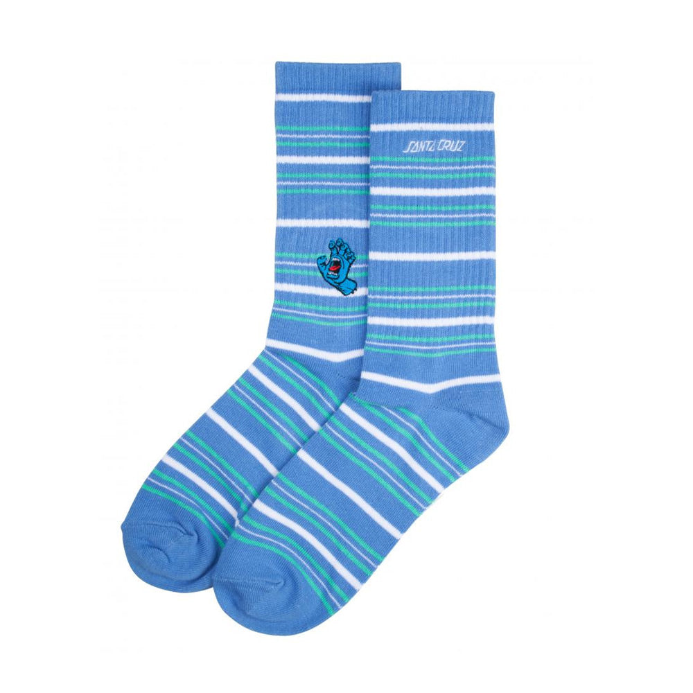 Santa Cruz Mini Screaming Hand Socks - Washed Navy Stripe
