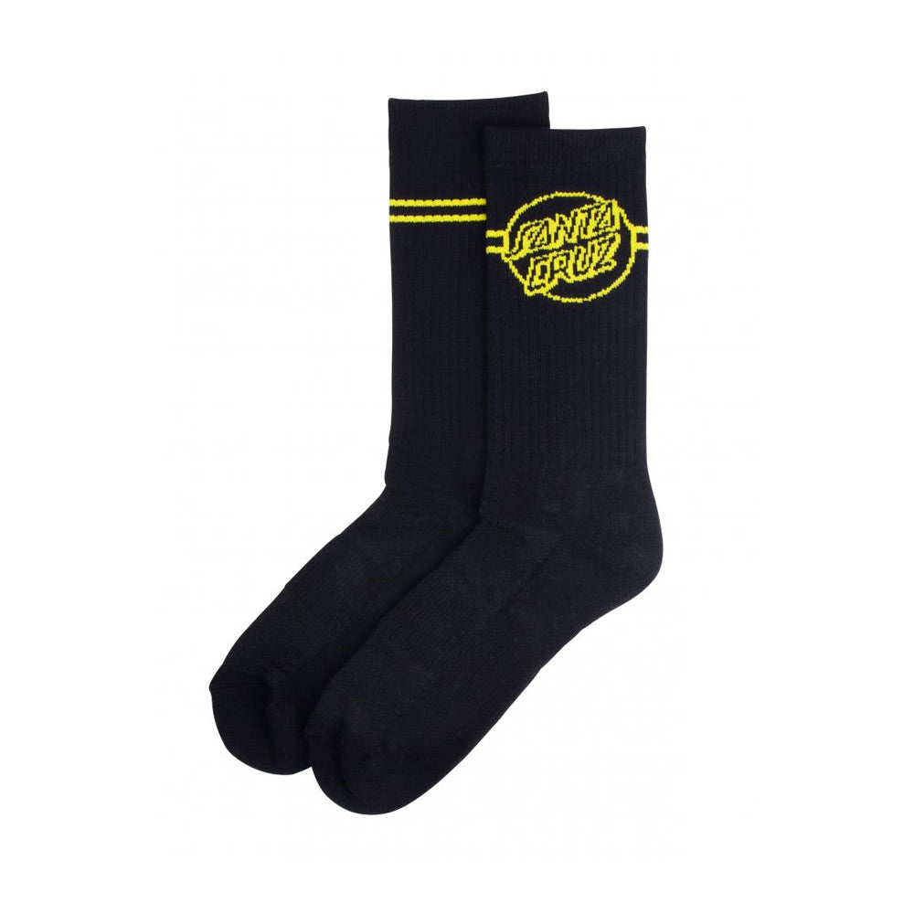 Santa Cruz Opus Dot Stripe Socks - Black/Yellow