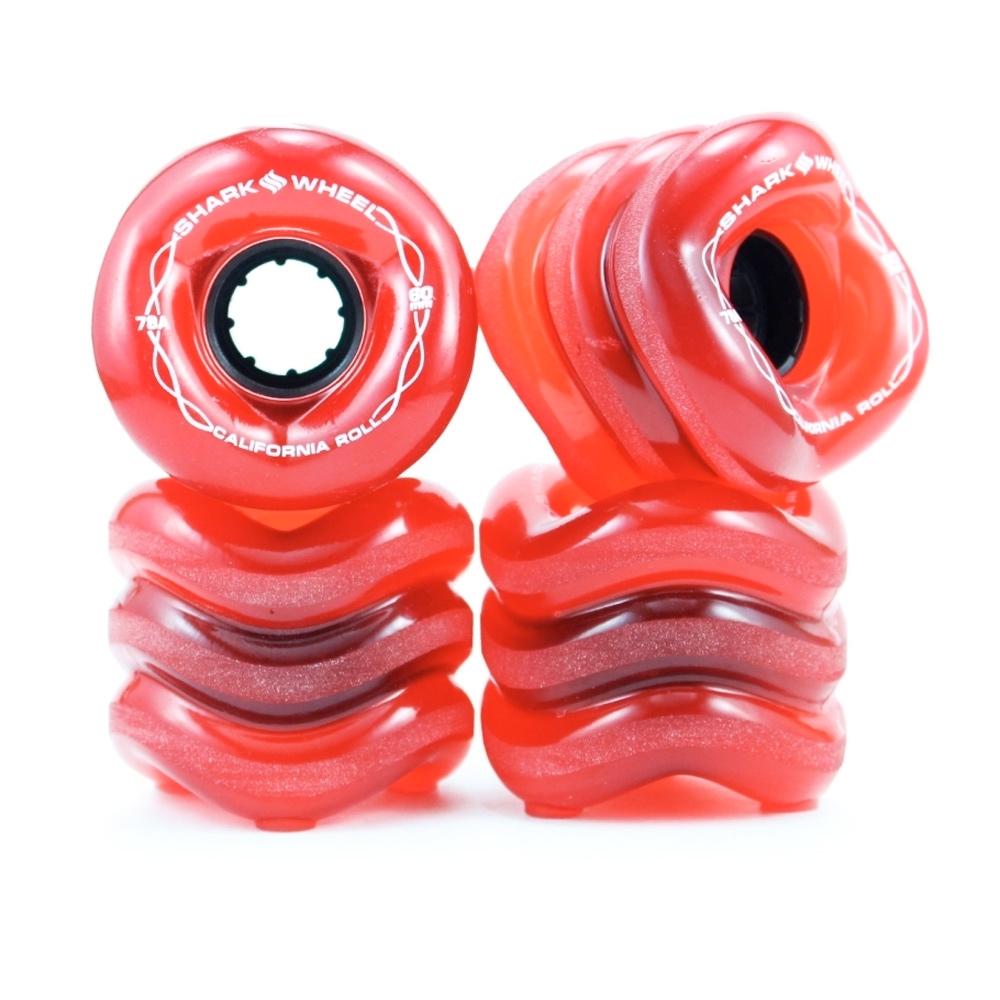 Shark Wheel Transparent Red California Roll Skateboard Wheels - 60mm 78A - Aylesbury Skateboards UK