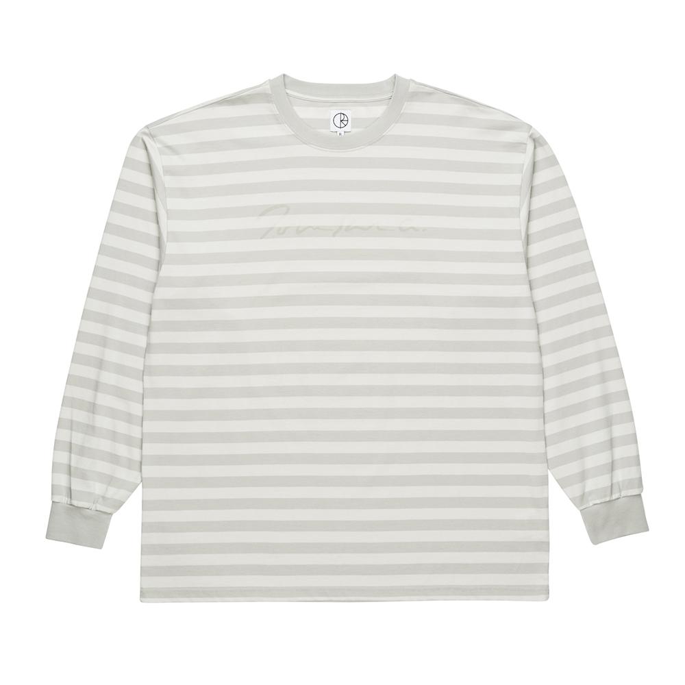 Polar Skate Co. Signature Striped Longsleeve T-Shirt - Grey - Aylesbury Skateboards UK
