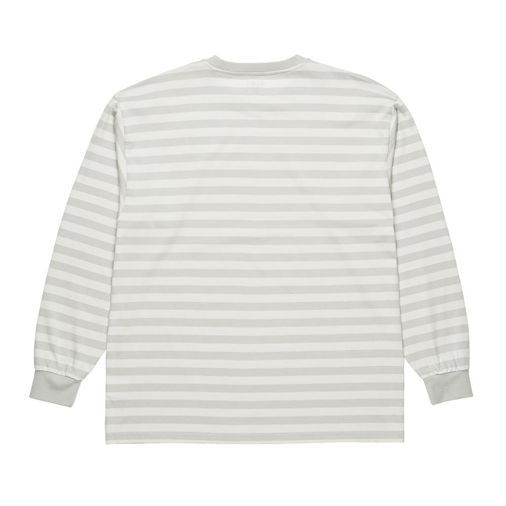 Polar Skate Co. Signature Striped Longsleeve T-Shirt - Grey - Aylesbury Skateboards UK