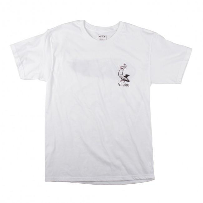 Welcome Skateboards Sleeping Cat T-Shirt - White - Aylesbury Skateboards UK