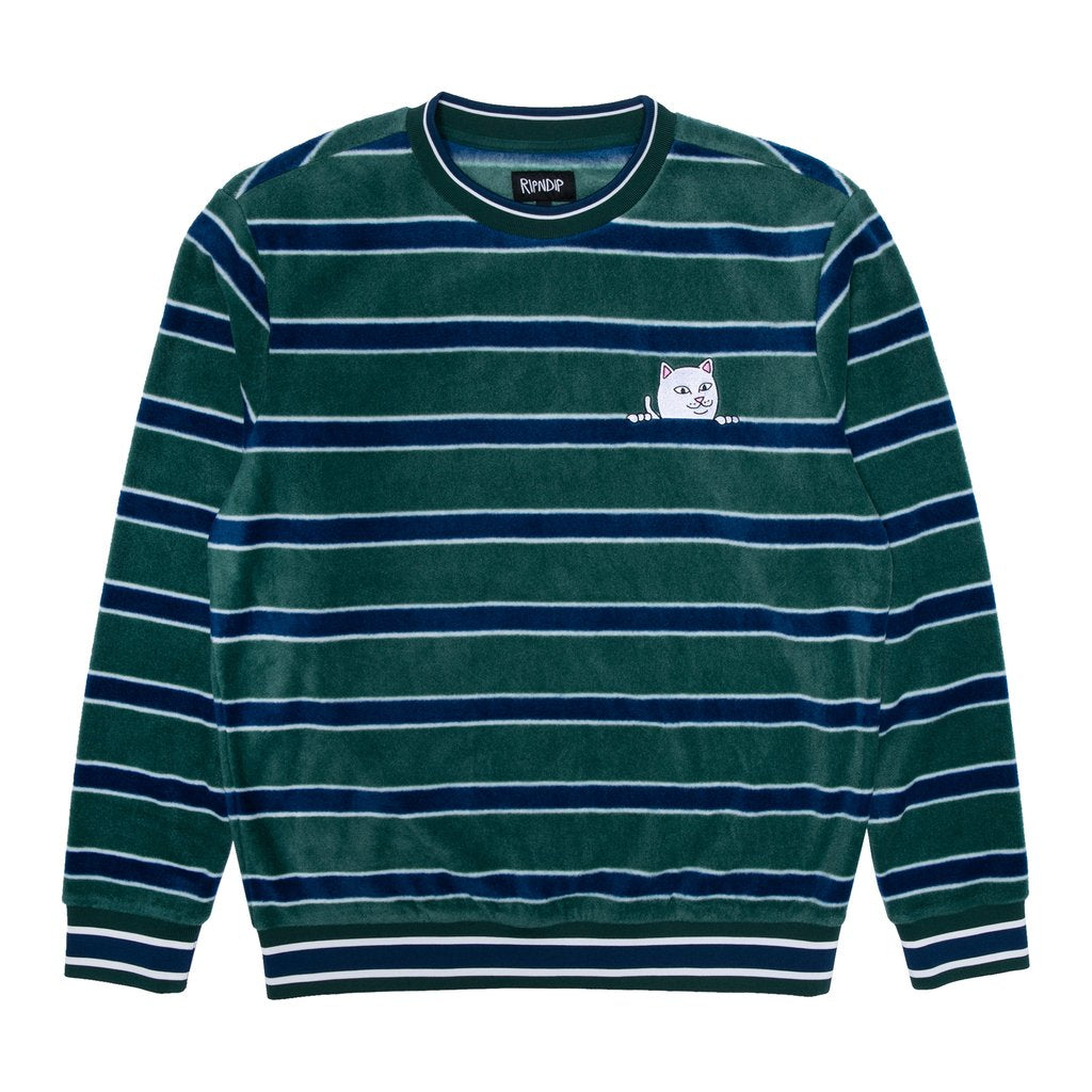 Rip N Dip Peeking Nermal Polar Fleece Long Sleeve - Hunter Green/Navy