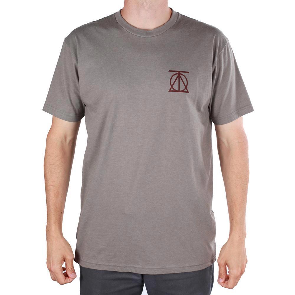 Theories Crest T-Shirt - Warm Grey-Crimson - Aylesbury Skateboards UK