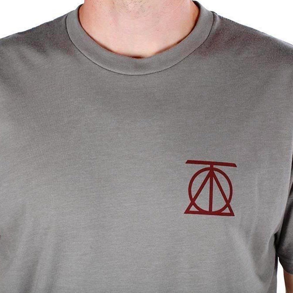 Theories Crest T-Shirt - Warm Grey-Crimson - Aylesbury Skateboards UK