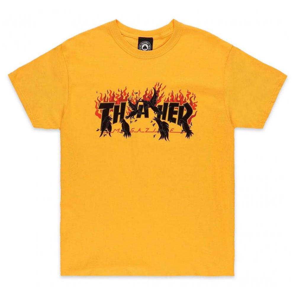 Thrasher Crows T-shirt - Gold - Aylesbury Skateboards UK