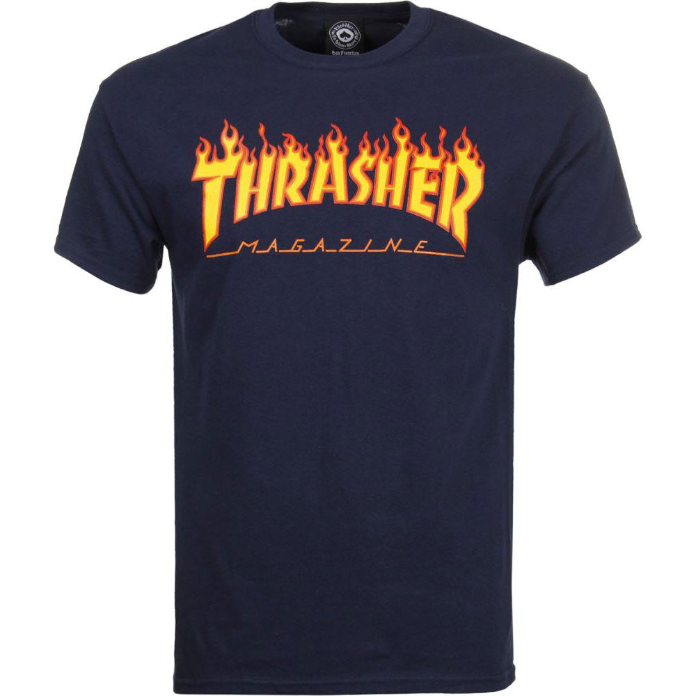 Thrasher Flame Logo T-Shirt - Navy