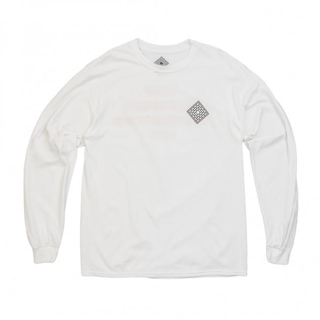 The National Skateboard Co. Redacted Long Sleeve T-Shirt - White / Red - Aylesbury Skateboards UK