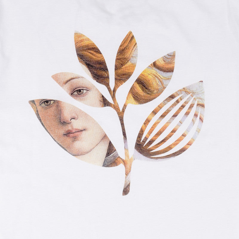 Magenta Botticelli Plant T-Shirt - White
