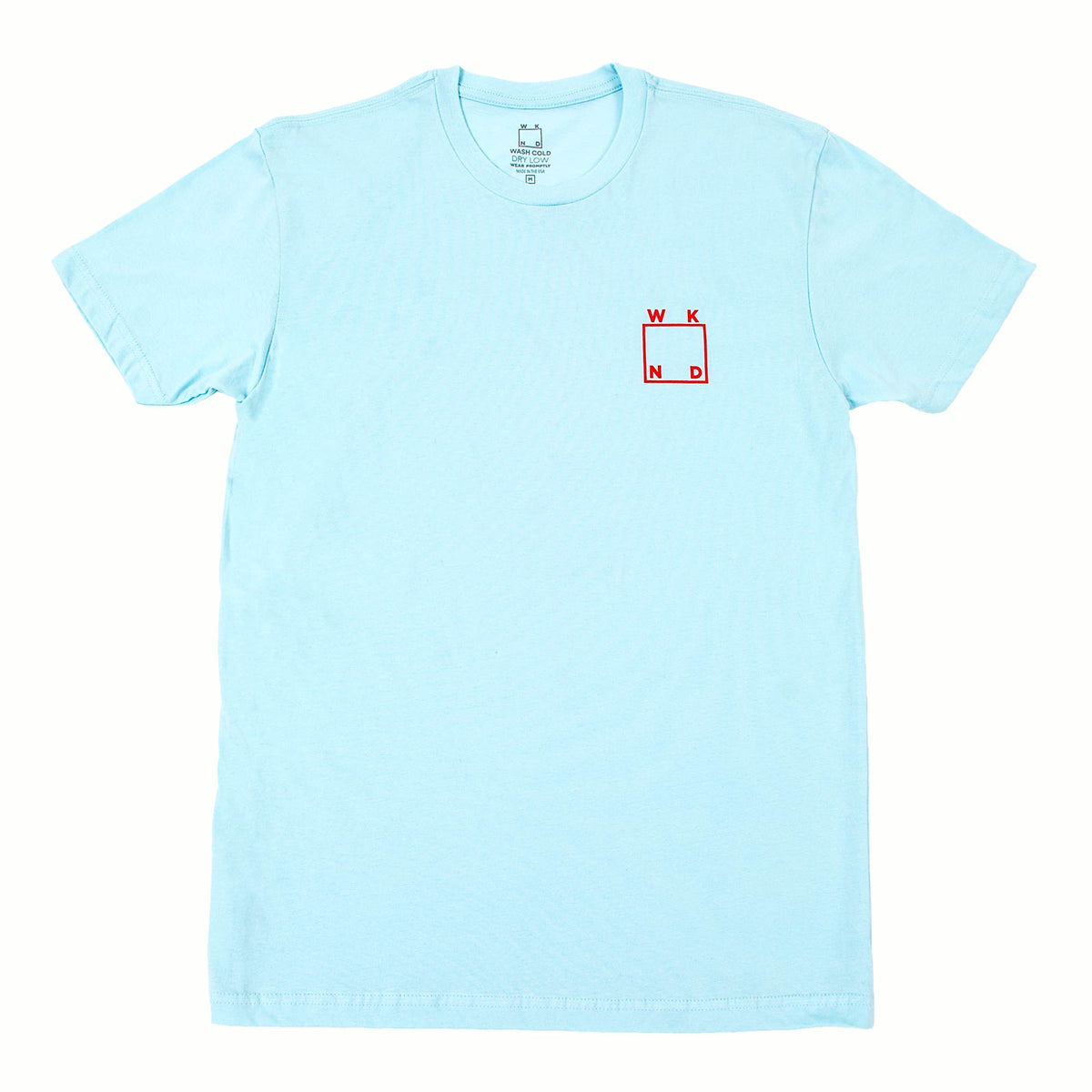 WKND Logo T-Shirt - Light Blue- Red - Aylesbury Skateboards UK