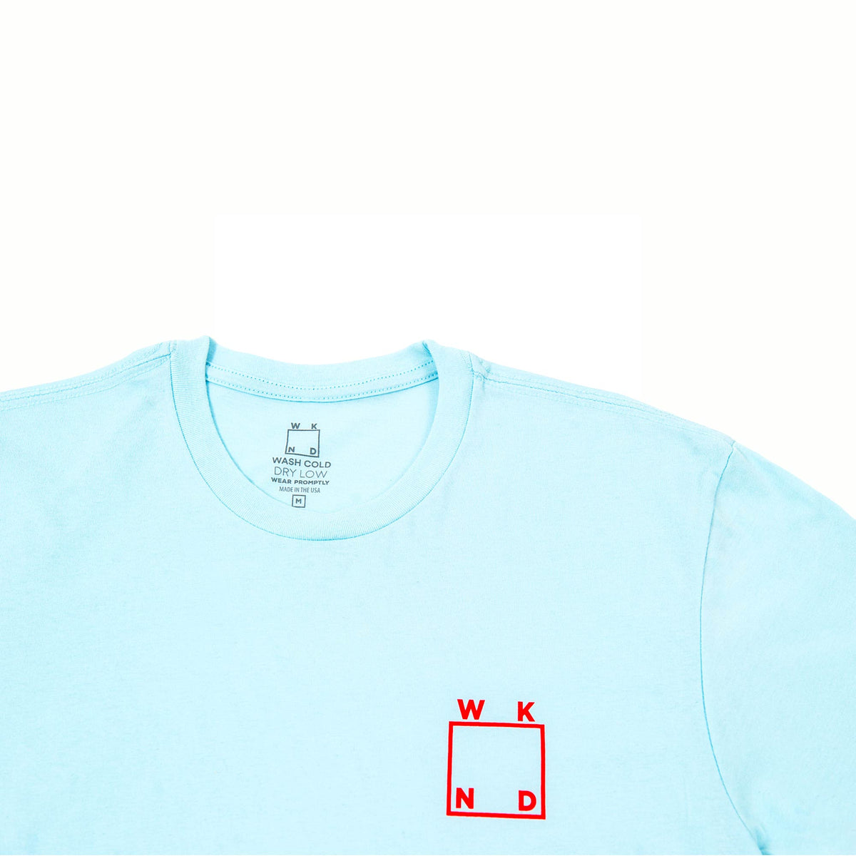 WKND Logo T-Shirt - Light Blue- Red - Aylesbury Skateboards UK